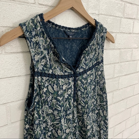 LAST CHANCE ✨ LUCKY BRAND Blue & Green Paisley Sleeveless Top - Picture 3 of 10